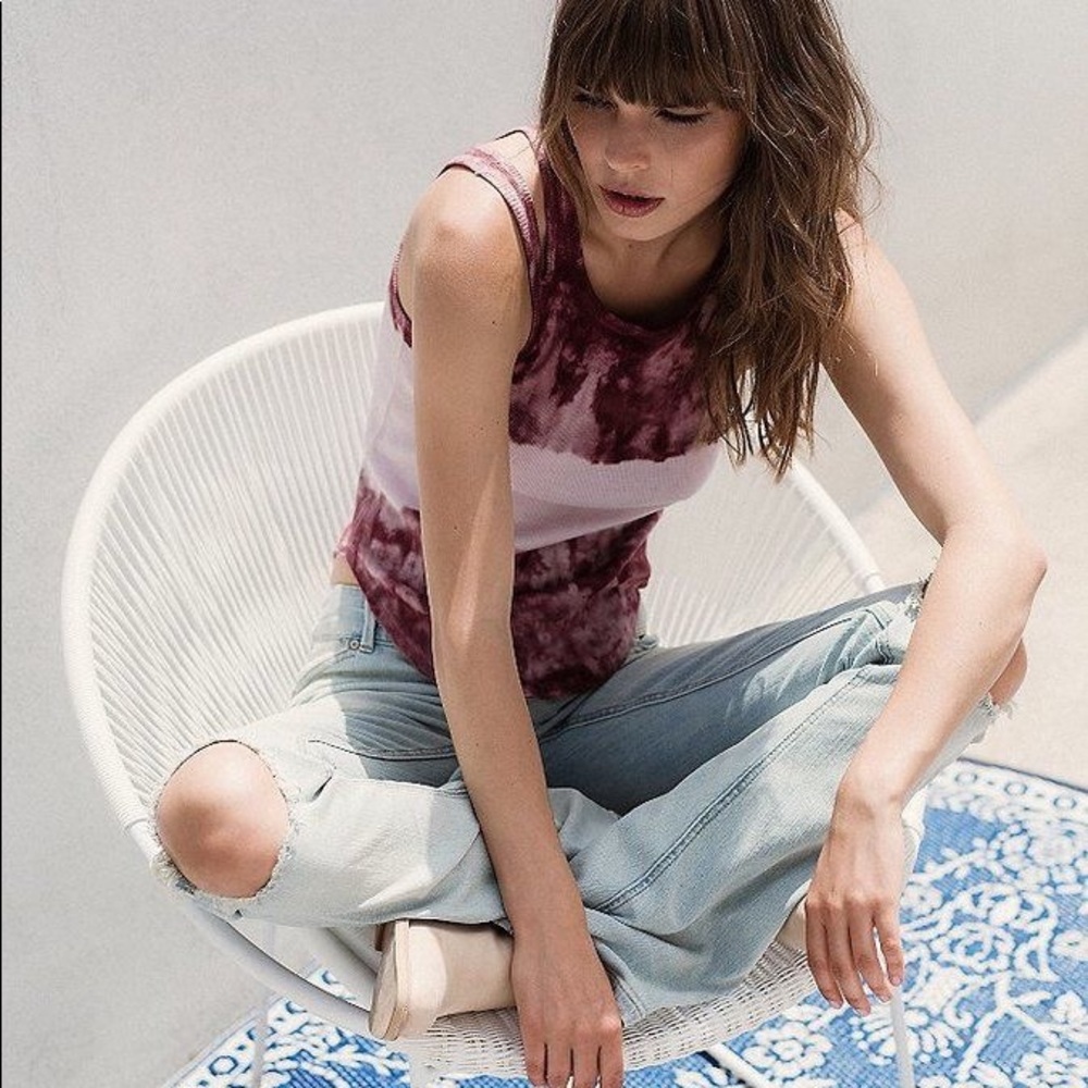 Stone Wash Tie Die Tank Free People Size Large